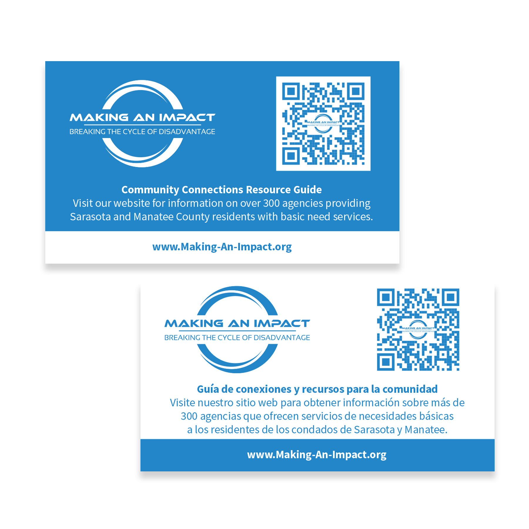 Community Connections QR Code Wallet Cards-Bilingual / Box of 1,000