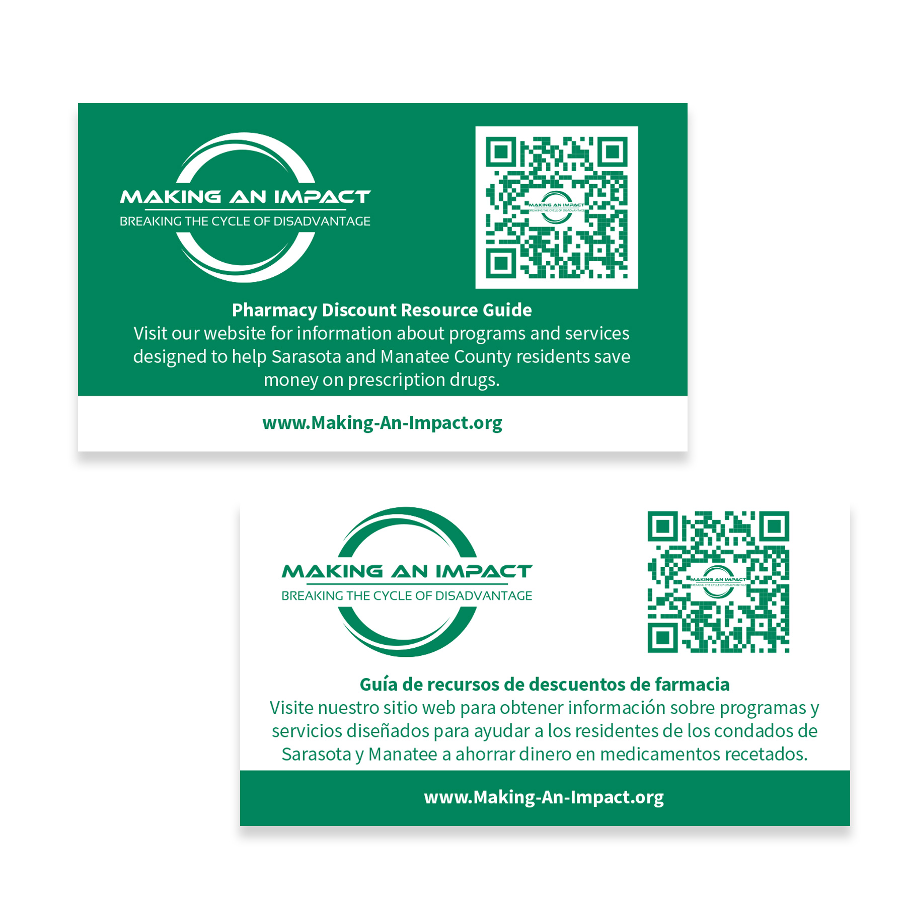 Pharmacy Discount Resource QR Code Wallet Cards-Bilingual / Box of 1,000